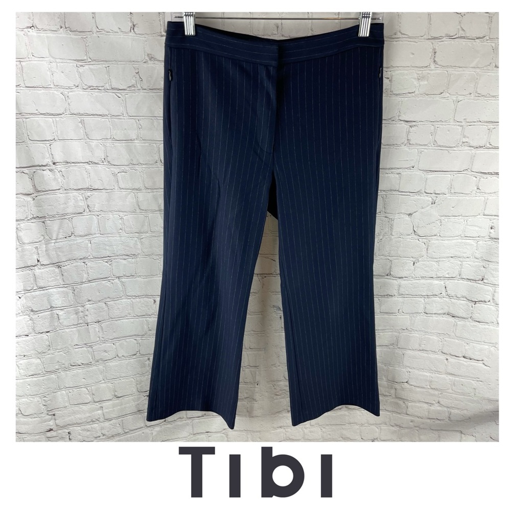 Tibi Pinstriped Cropped Pants